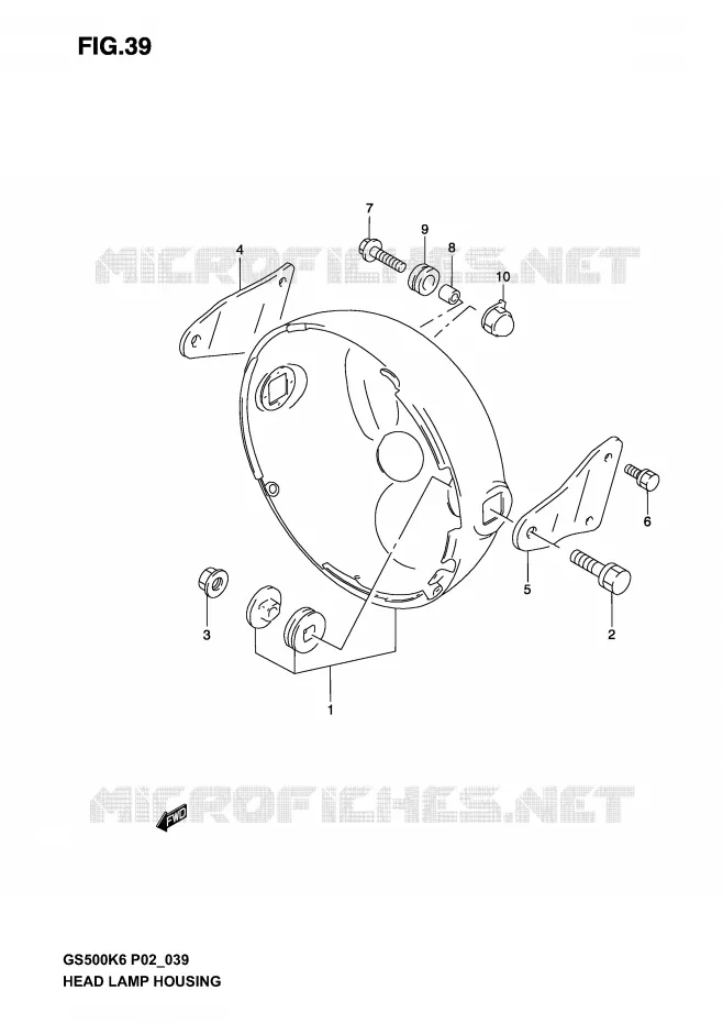 BOL DE PHARE (WITHOUT COWLING) Suzuki MOTO 500 GS-F 2006  GS500FK6(P19)