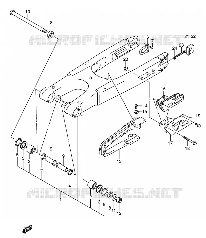 BRAS OSCILLANT ARRIERE Suzuki MOTO 450 RM-Z 2007  RM-Z450K7(E3/E28)