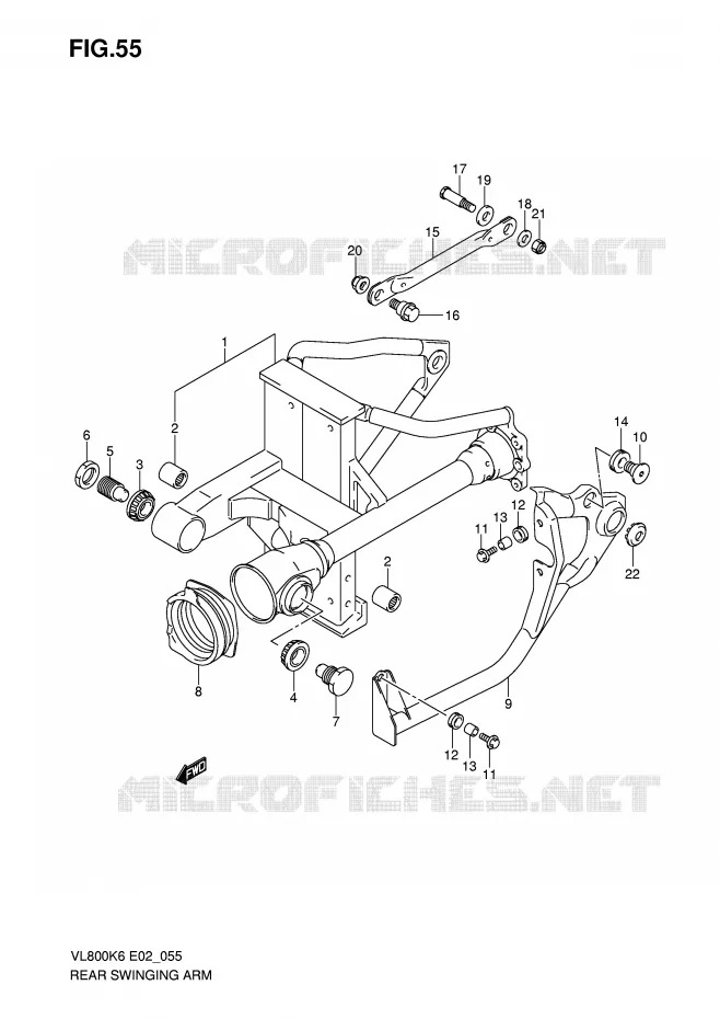 BRAS OSCILLANT ARRIERE Suzuki MOTO 800 VOLUSIA 2006  VL800K6(E2)