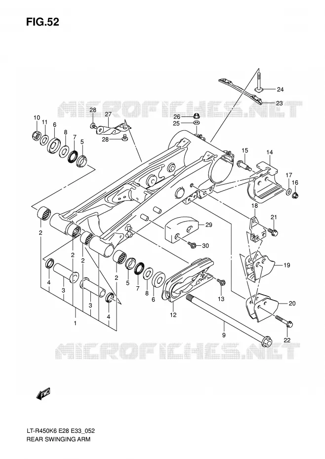 BRAS OSCILLANT ARRIERE Suzuki QUAD 450 QUADRACER 2010  LT-R450ZL0(E28/E33)