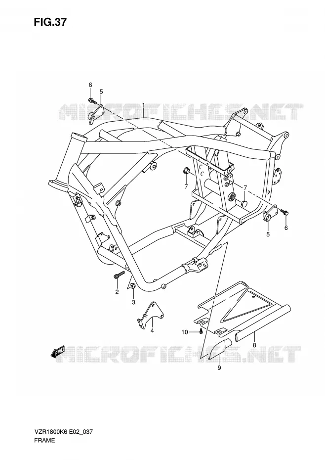 CADRE (MODEL K6/K7/K8) Suzuki MOTO 1800 INTRUDER 2007  VZR1800U2K7(E2)