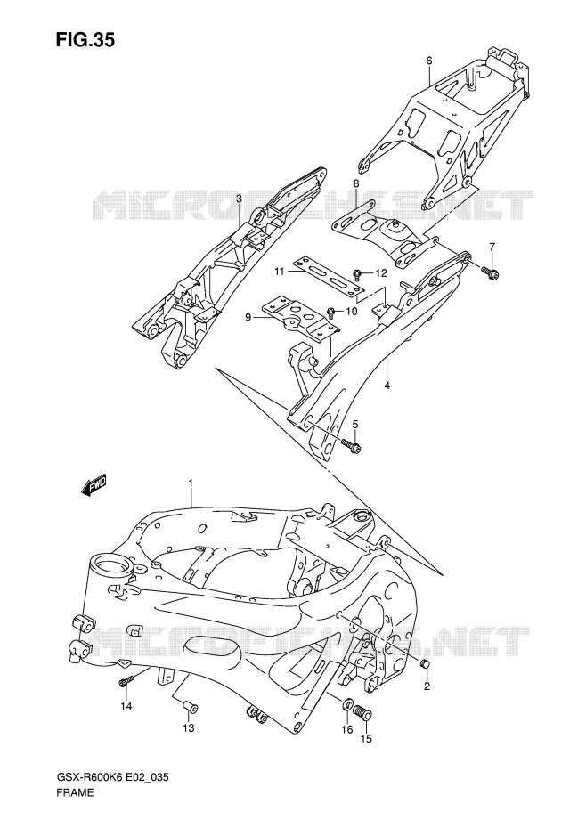 CADRE Suzuki MOTO 600 GSX-R 2006  GSX-R600U2K6(E2)