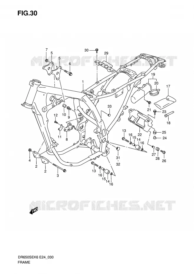 CADRE Suzuki MOTO 650 DR 2007  DR650SEK7(E24)