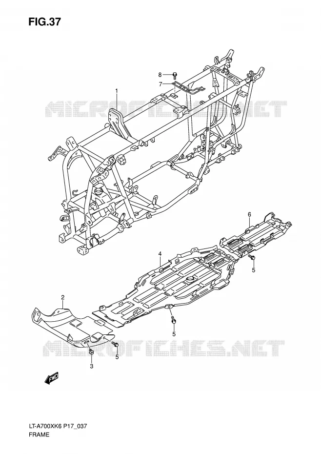 CADRE Suzuki QUAD 700 KINGQUAD 2006  LT-A700XK6(P17)