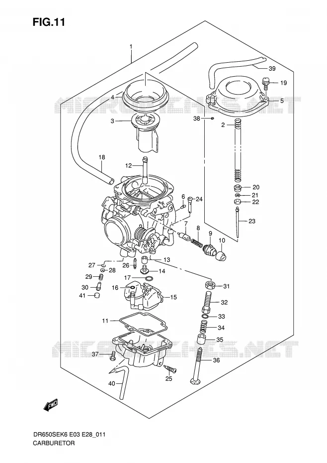 CARBURATEUR Suzuki MOTO 650 DR 2007  DR650SEK7(E3/E28)