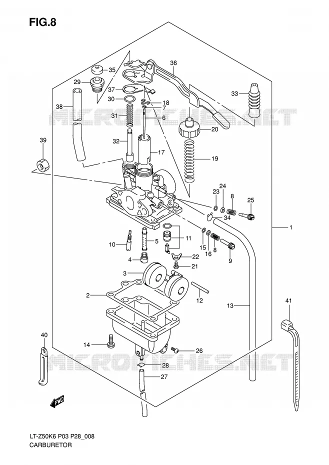CARBURATEUR Suzuki QUAD 50 QUADSPORT 2006  LT-Z50K6(P3/P28)