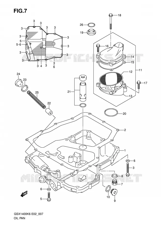 CARTER INFERIEUR Suzuki MOTO 1400 GSX 2007  GSX1400ZK7(E2)
