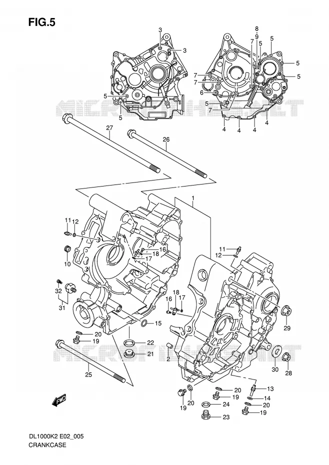 CARTER (MODELE K2/K3/K4/K5) Suzuki MOTO 1000 V-STROM 2002  DL1000K2(E2)