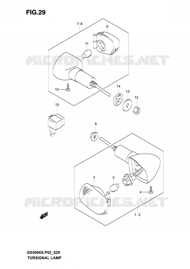 CLIGNOTANTS (GS500K3 P24) Suzuki MOTO 500 GS-F 2005  GS500FK5(P19)