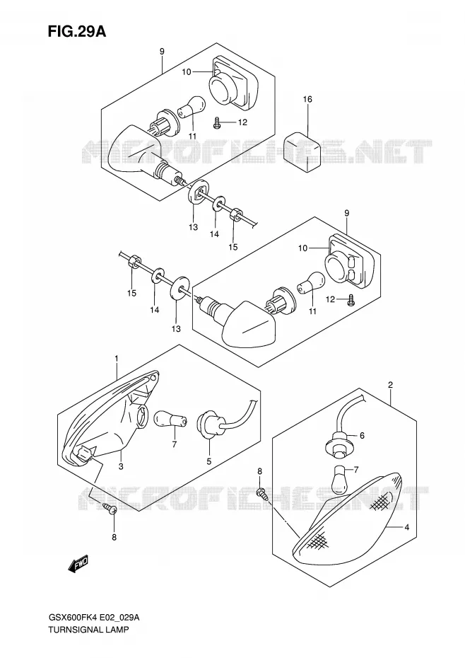 CLIGNOTANTS (MODELE K6) Suzuki MOTO 600 GSX-F 2006  GSX600FK6(E2)
