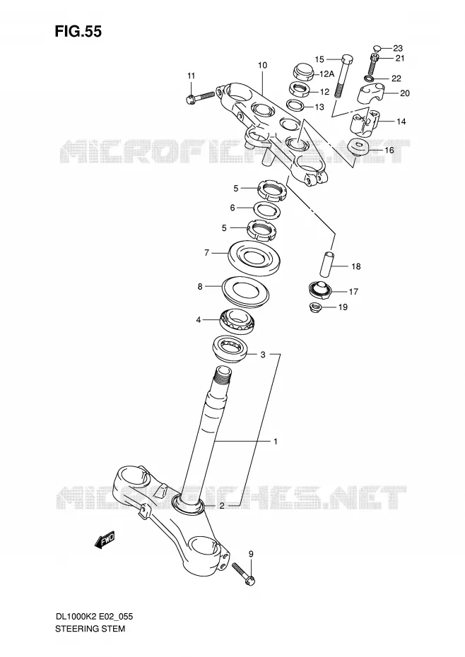 COLONNE DE DIRECTION Suzuki MOTO 1000 V-STROM 2003  DL1000K3(E2)