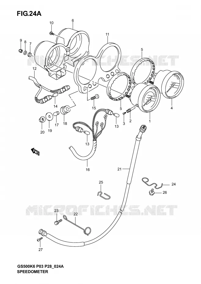 COMPTEUR (GS500K4/K5/K6 P28) Suzuki MOTO 500 GS-F 2006  GS500FK6(P3)