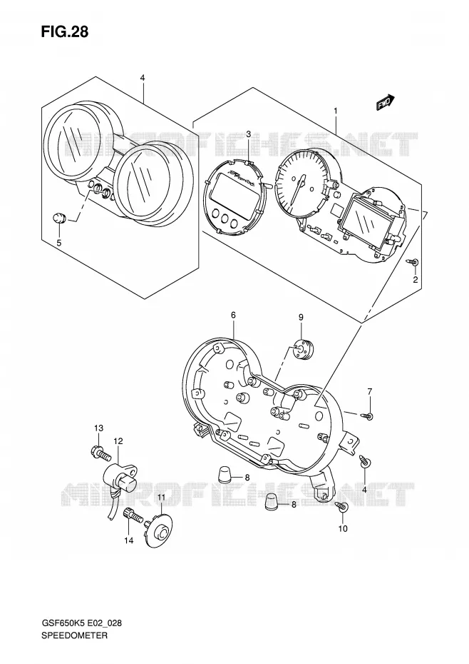COMPTEUR (GSF650SK5/SK6/SUK5/SUK6) Suzuki MOTO 650 BANDIT 2005  GSF650UK5(E2)