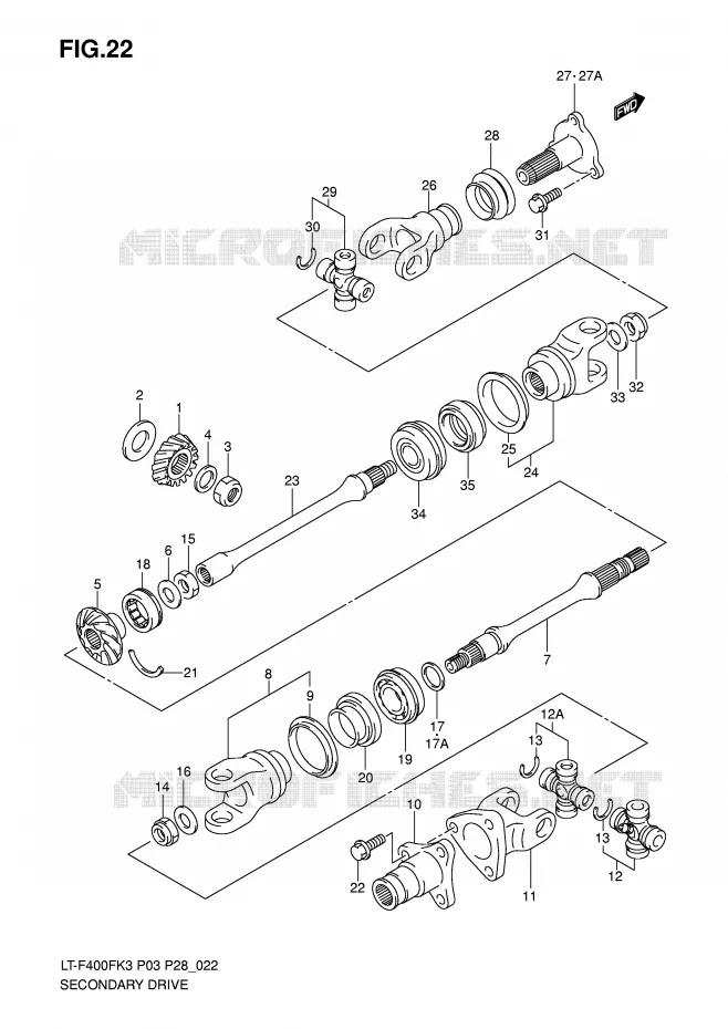 COUPLE CONIQUE Suzuki QUAD 400 EIGER 2006  LT-F400FK6(P3/P28)