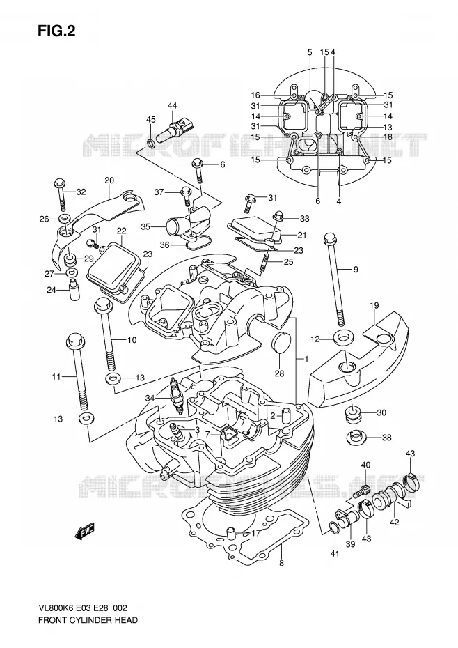 CULASSE AVANT (MODEL K6/K7/K8) Suzuki MOTO 800 VOLUSIA 2009  VL800K9(E3/E28)