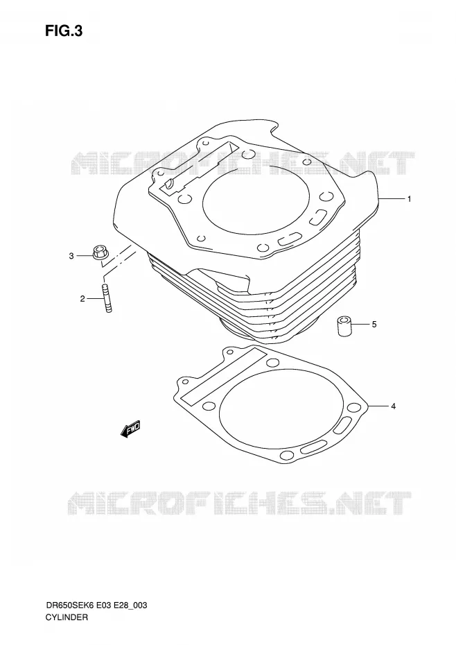 CYLINDRE Suzuki MOTO 650 DR 2009  DR650SEK9(E3/E28)