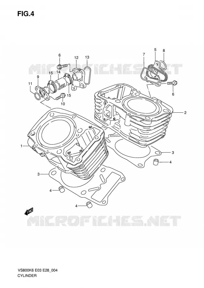 CYLINDRE Suzuki MOTO 800 INTRUDER 2007  VS800K7(E3/E28)