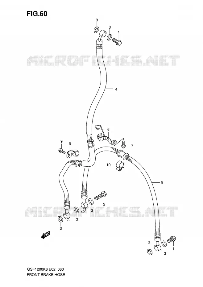 DURITE DE FREIN AVANT (GSF1200K6/SK6) Suzuki MOTO 1200 BANDIT 2006  GSF1200AK6(E2)