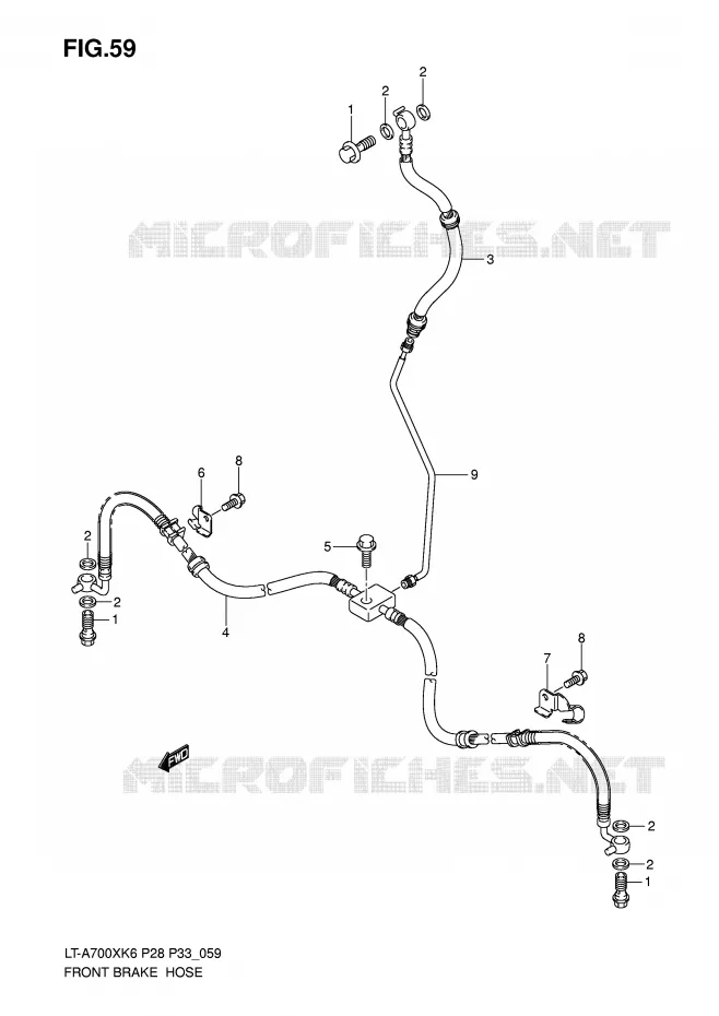 DURITE DE FREIN AVANT Suzuki QUAD 700 KINGQUAD 2007  LT-A700XK7(P28/P33)