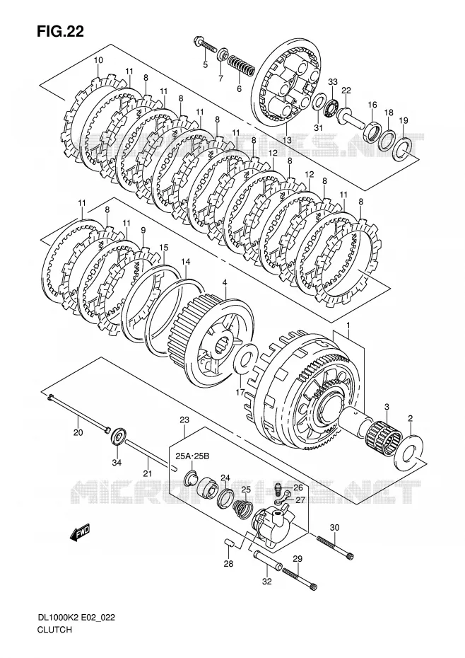EMBRAYAGE Suzuki MOTO 1000 V-STROM 2003  DL1000K3(E2)