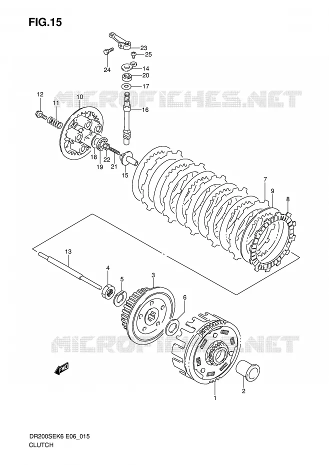 EMBRAYAGE Suzuki MOTO 200 DR 2010  DR200SEL0(E6)
