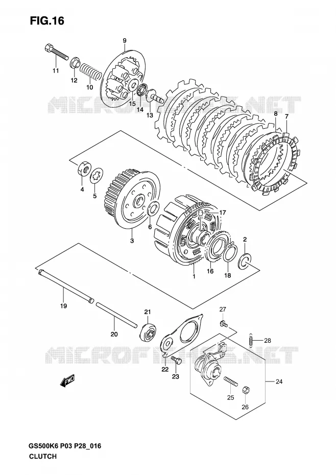 EMBRAYAGE Suzuki MOTO 500 GS-F 2006  GS500FK6(P3)