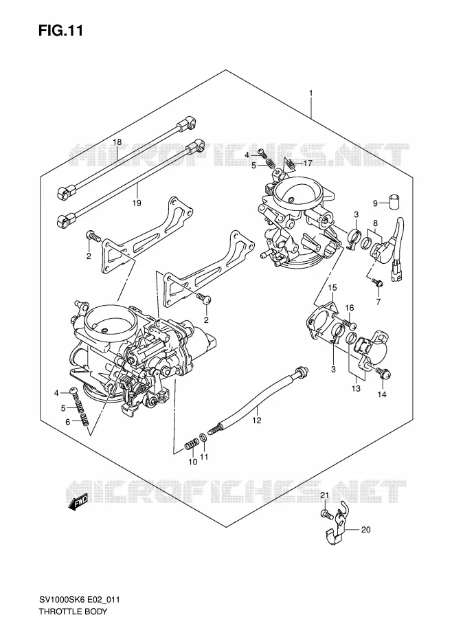 ENSEMBLE INJECTION Suzuki MOTO 1000 SV 2007  SV1000S2K7(E2)