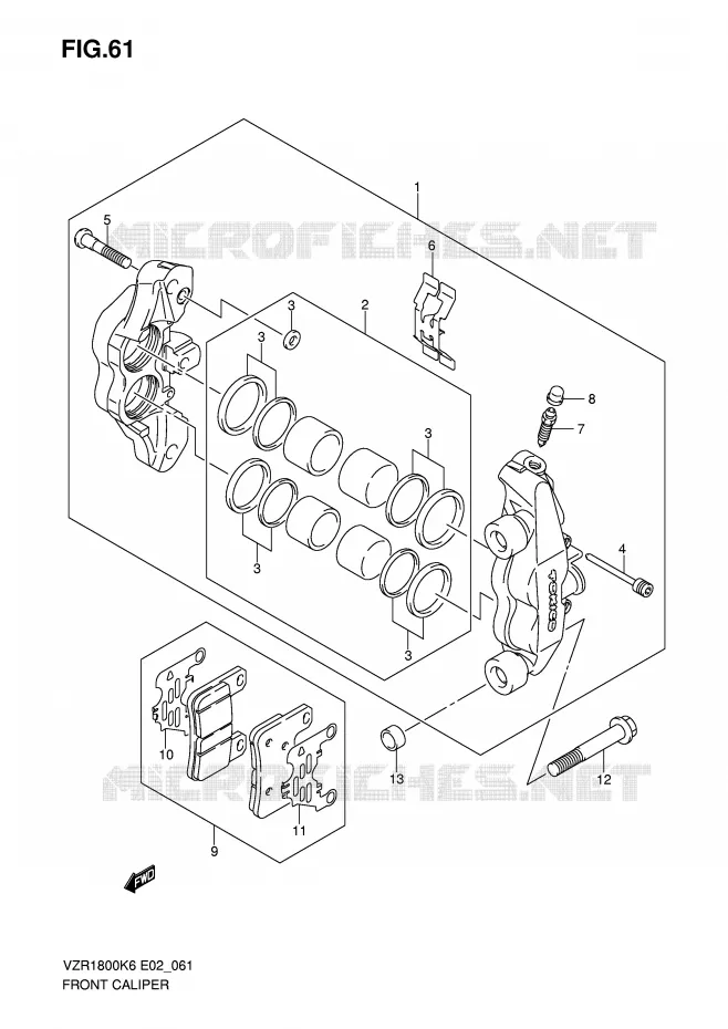 ETRIER DE FREIN AVANT Suzuki MOTO 1800 INTRUDER 2006  VZR1800K6(E2)