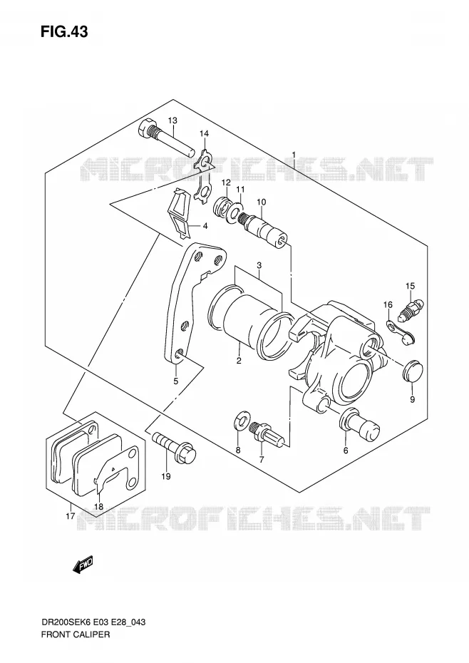 ETRIER DE FREIN AVANT Suzuki MOTO 200 DR 2009  DR200SEK9(E3/E28)