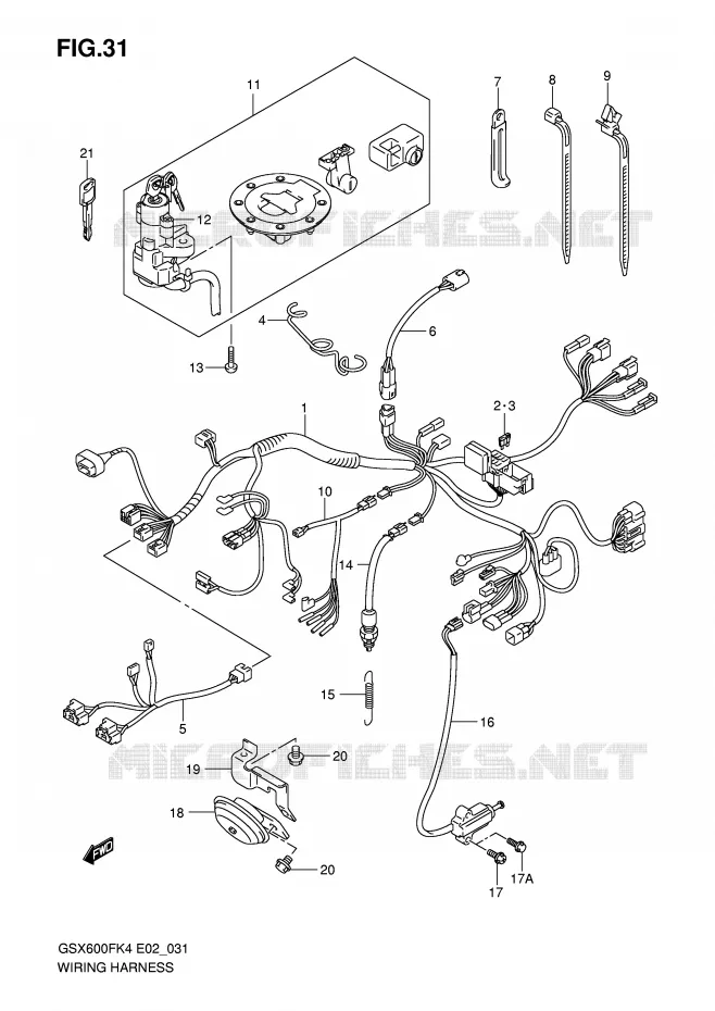 FAISCEAU ELECTRIQUE Suzuki MOTO 600 GSX-F 2004  GSX600FK4(E2)