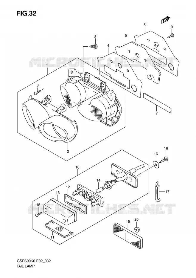 FEU ARRIERE Suzuki MOTO 600 GSR 2007  GSR600UAK7(E2)