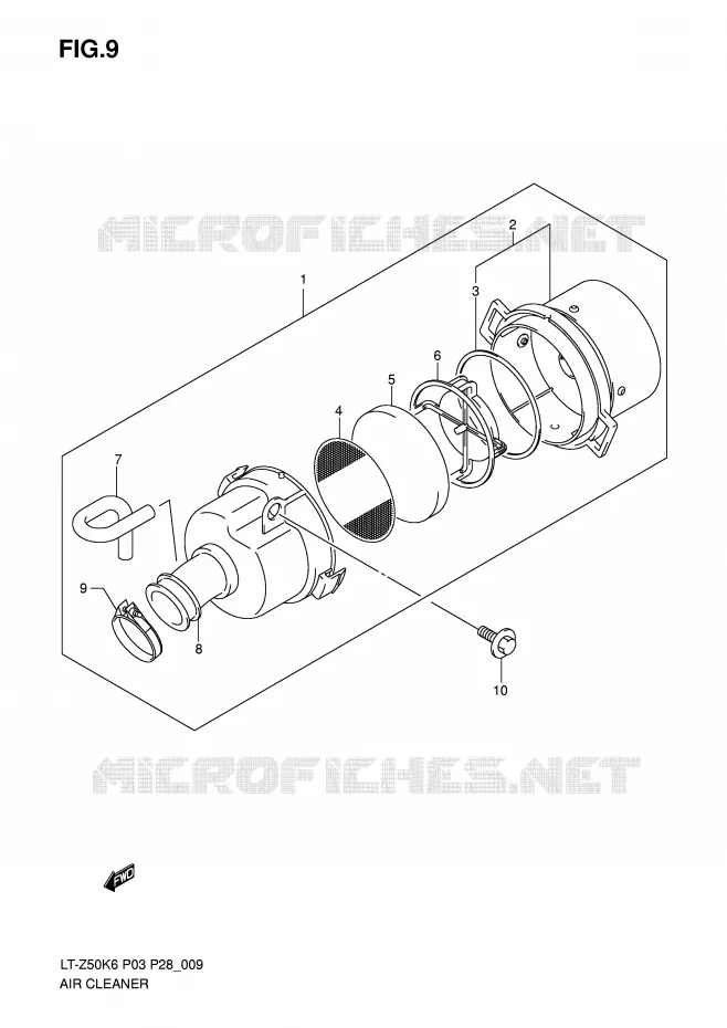 FILTRE A AIR Suzuki QUAD 50 QUADSPORT 2006  LT-Z50K6(P3/P28)