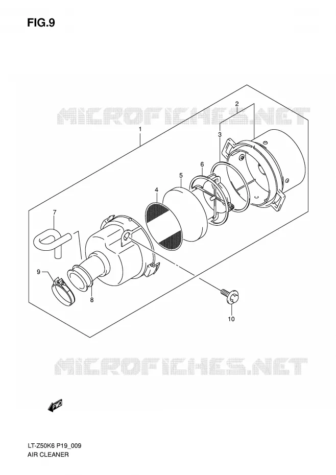 FILTRE A AIR Suzuki QUAD 50 QUADSPORT 2011  LT-Z50L0(P19)