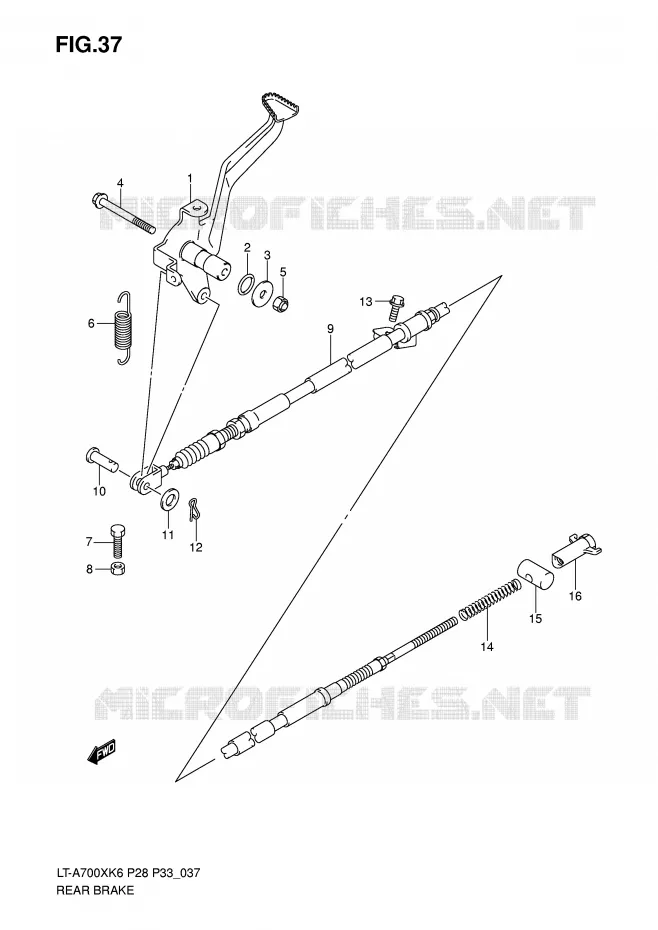 FREIN ARRIERE Suzuki QUAD 700 KINGQUAD 2007  LT-A700XK7(P28/P33)