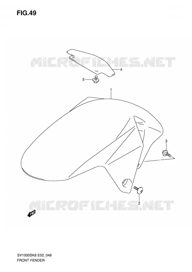 GARDE BOUE AVANT Suzuki MOTO 1000 SV 2007  SV1000U2K7(E2)