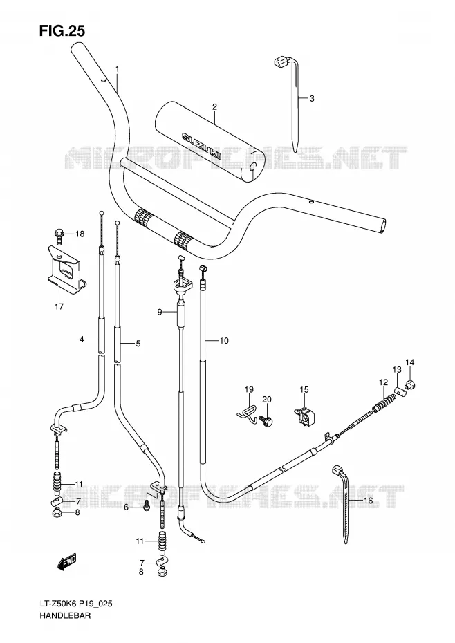 GUIDON Suzuki QUAD 50 QUADSPORT 2010  LT-Z50ZL0(P19)