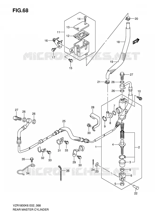 MAITRE CYLINDRE ARRIERE Suzuki MOTO 1800 INTRUDER 2007  VZR1800U2K7(E2)