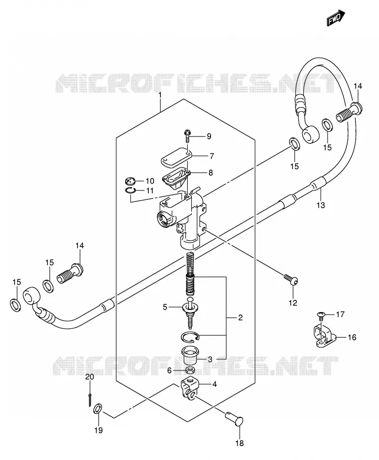 MAITRE CYLINDRE ARRIERE Suzuki MOTO 450 RM-Z 2007  RM-Z450K7(E3/E28)