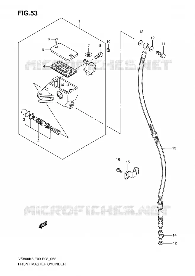 MAITRE CYLINDRE AVANT Suzuki MOTO 800 INTRUDER 2009  VS800K9(E3/E28)