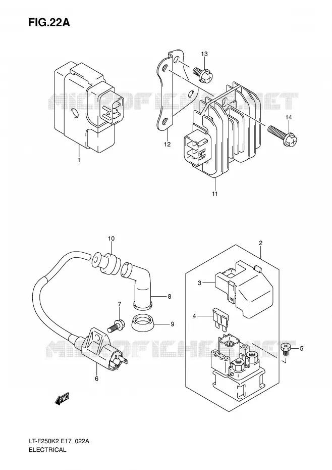 PARTIE ELECTRIQUE (LT-F250K6 E4) Suzuki QUAD 250 OZARK 2003  LT-F250K3(E17)