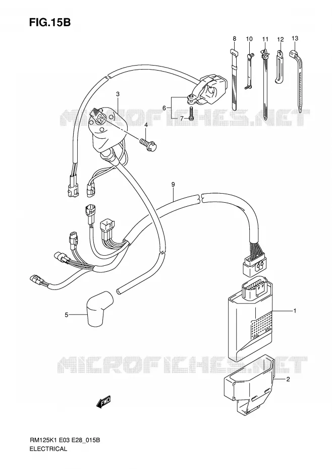 PARTIE ELECTRIQUE (MODELE K5/K6) Suzuki MOTO 125 RM 2003  RM125K3(E3/E28)
