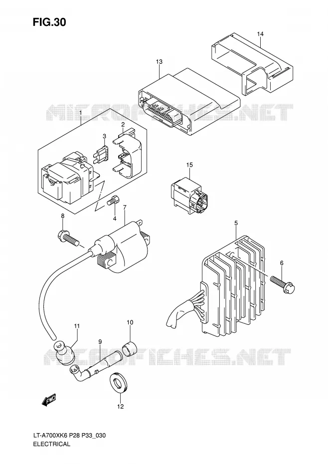 PARTIE ELECTRIQUE (~F.NO.5SAAP41A 67110000) Suzuki QUAD 700 KINGQUAD 2007  LT-A700XK7(P28/P33)