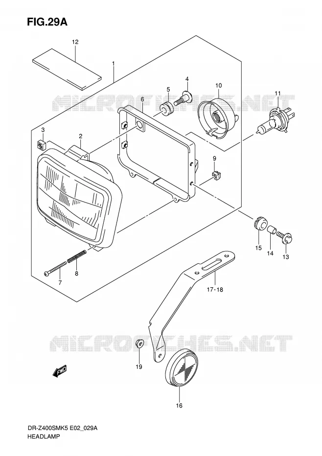 PHARE (E24) Suzuki MOTO 400 DR-Z 2006  DR-Z400SMK6(E2)