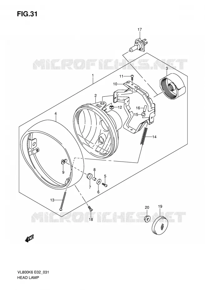 PHARE (E24) Suzuki MOTO 800 VOLUSIA 2007  VL800CK7(E2)
