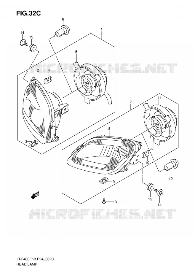 PHARE (MODEL K6/K7) Suzuki QUAD 400 EIGER 2003  LT-F400FK3(P24)