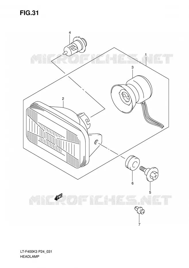 PHARE (MODELE K3/K4) Suzuki QUAD 400 EIGER 2007  LT-F400K7(P24)