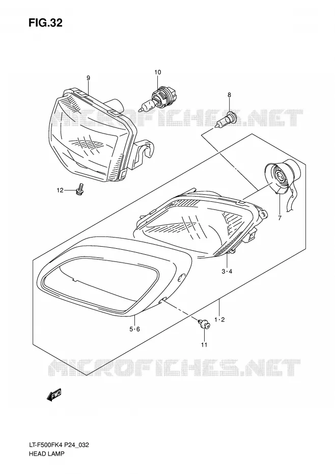 PHARE (MODELE K4) Suzuki QUAD 500 VINSON 2006  LT-F500FK6(P24)