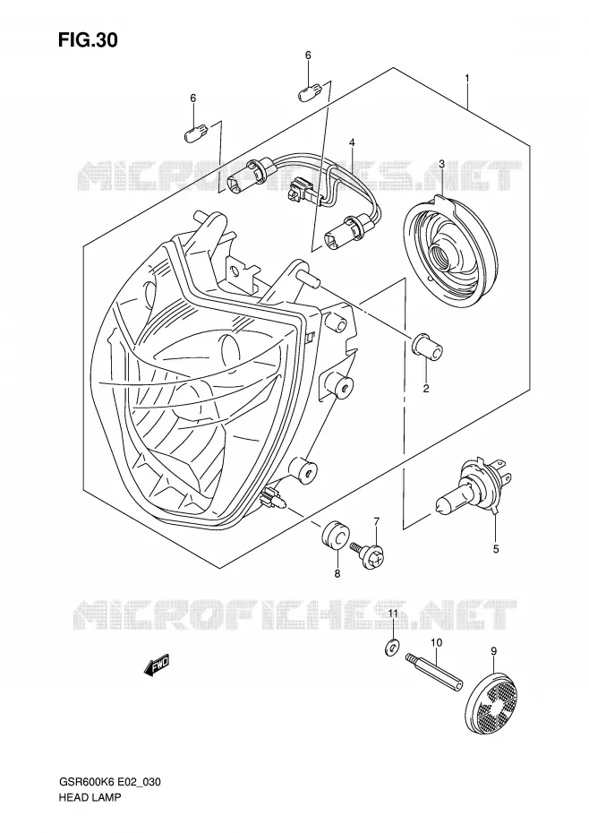 PHARE Suzuki MOTO 600 GSR 2010  GSR600AL0(E2)