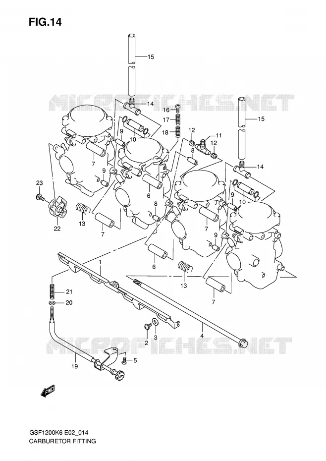 PIECES EXTERNES CARBURATEUR Suzuki MOTO 1200 BANDIT 2006  GSF1200K6(E2)