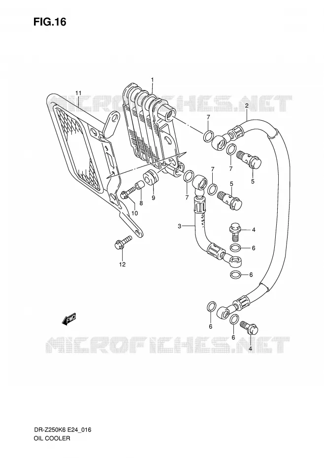 RADIATEUR D'HUILE Suzuki MOTO 250 DR-Z 2007  DR-Z250K7(E24)